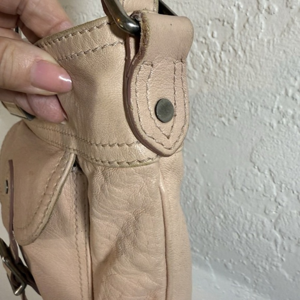 Auth BURBERRY Pink Leather Messenger Crossbody Bag Nova Check Lining Pockets Zip - Picture 8 of 14